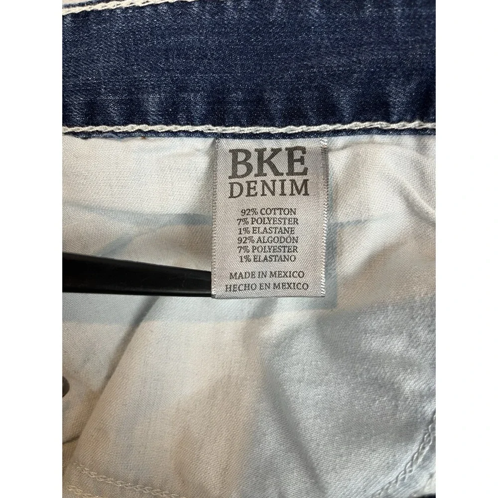 BKE Buckle Jake Jean Men 30L Blue Wash Straight Stretch Whisker Rodeo Cowboy